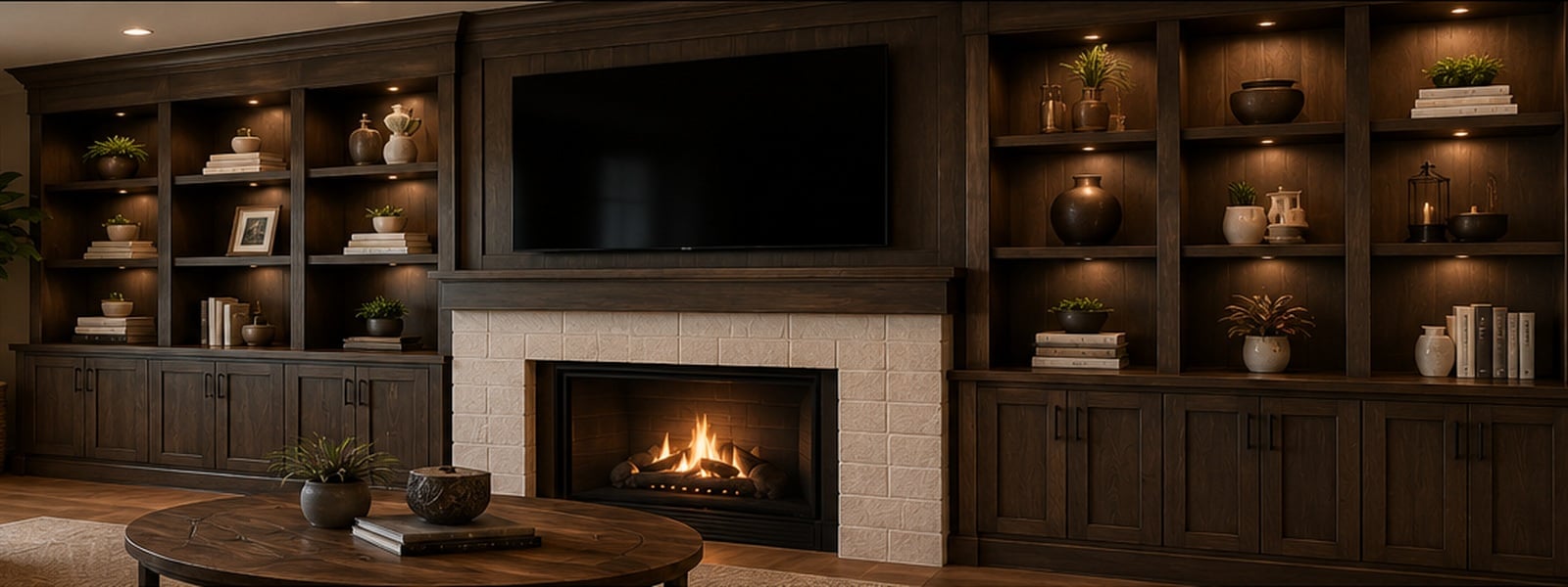 Featured custom entertainment center project